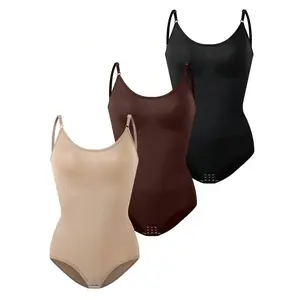 3pcs Seamless Body Shaper Halter Bodysuits For Women, Slimming Tummy Lifting Butt Lifting Body Shaper For Women