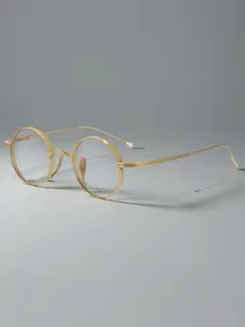 Ultra-Light Titanium Alloy Retro Round Frame Glasses, Unisex Light Blocking Eyewear for Driving Beach Parties Street Photography Gifts