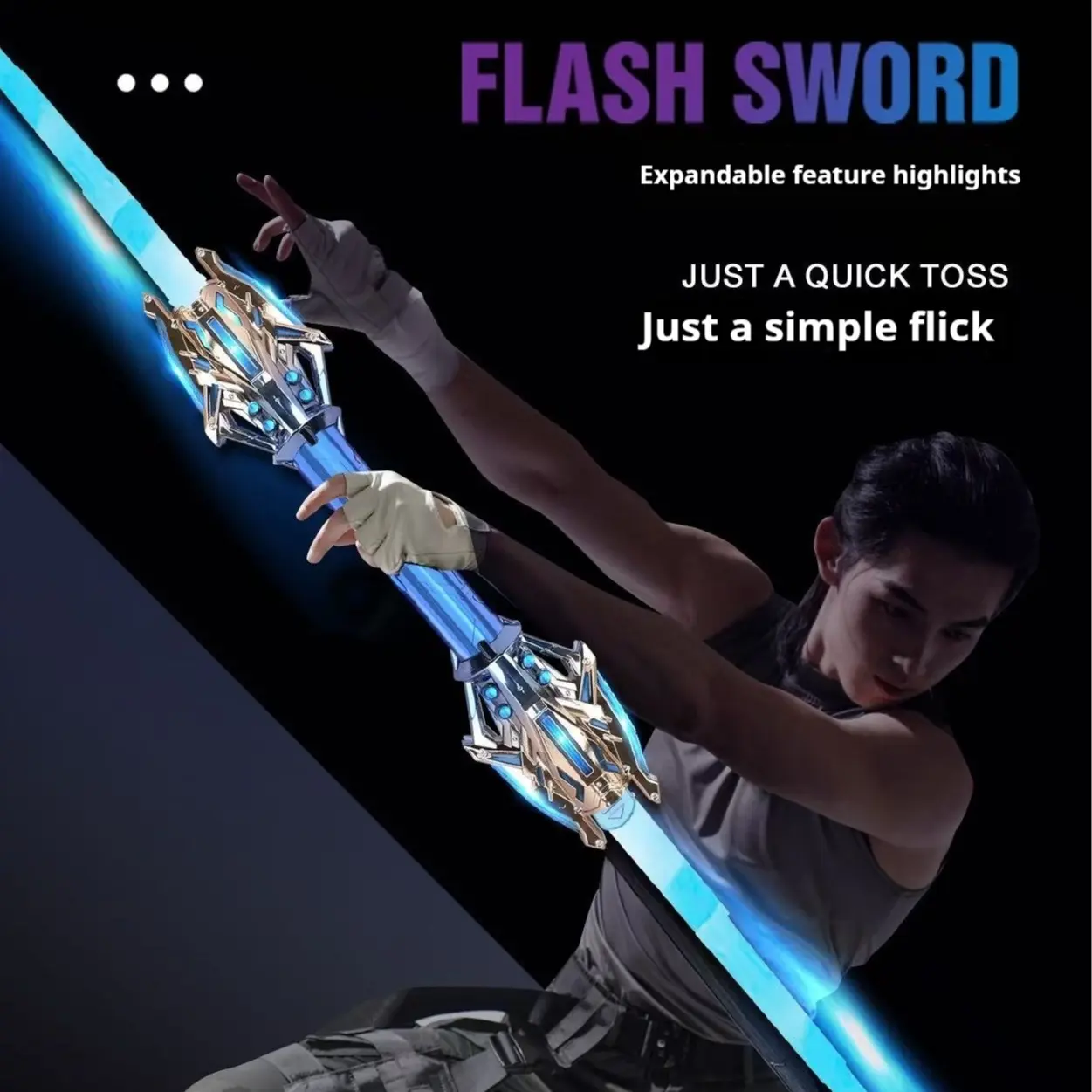 Double-Ended Retractable Rotatable LED Lightsaber Toy - Mist & Light Effect Sword Replica, Cosplay Prop, Ideal Gamer Gift for Boys, Halloween Party Use