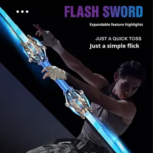 Flash Sword Expandable Sci-Fi Toy - Flip to Extend Light Up Blade Cool Gadget for Gifts Perfect for Kids and Adults LED Lightsabers