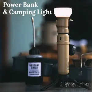 XTAUTO Camping Light Telescopic, Collapsible Magnetic Camping Lantern with 12000mAh Battery, Telescoping IPX6/IPX7 Waterproof Flashlights, Camping Lamp for Emergency, Camping, Hiking