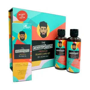 #EverydayHustle Premium Beard Oil Kit for Men - Complete Beard Care Set with Wash, Conditioner & Comb - Gift for Bearded Men - Silky Softness & Shine