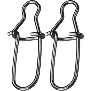 High Strength Fishing Snap Clip Duo Lock Snap Swivel Stainless Quick Change Fishing Snaps Solid Black Nickel 26lb-220lb