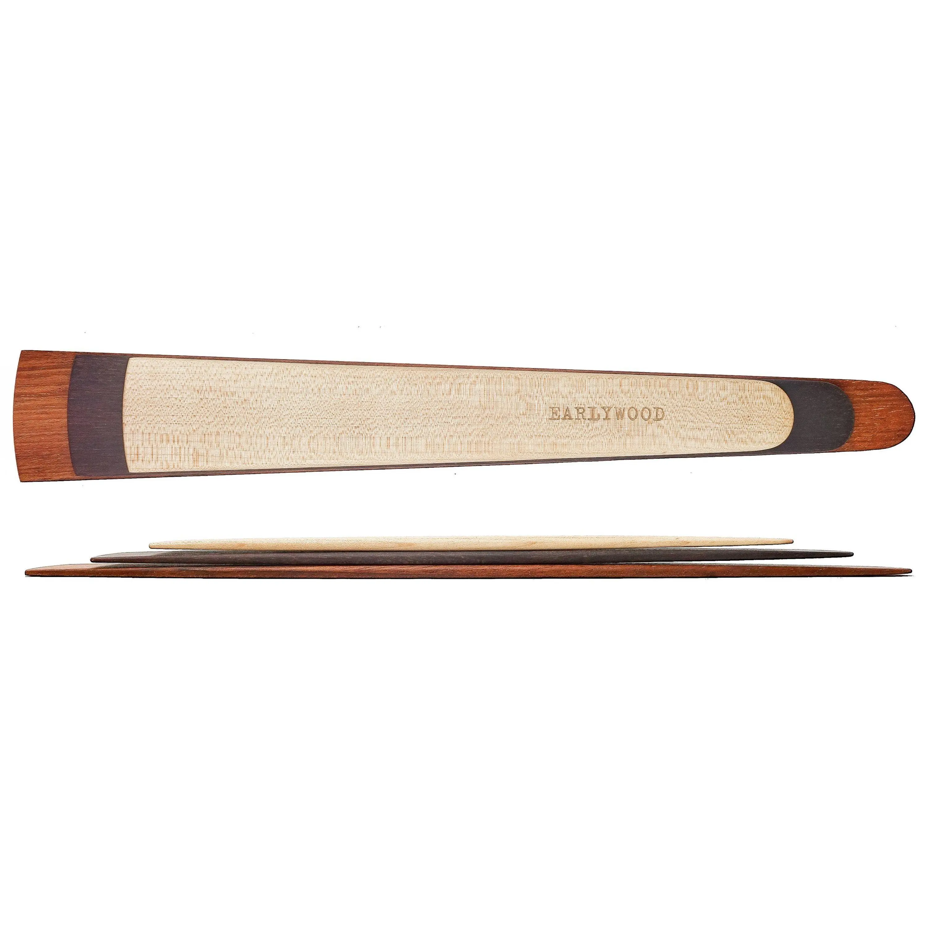 Earlywood - Wooden Saute Utensils Set - 3-Piece Flat Spatula Set for Cooking Kitchenware Stirring