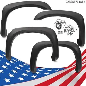 CROSSDESIGN Front & Rear Fender Flares Fit For 2005-2011 Dodge Dakota Black