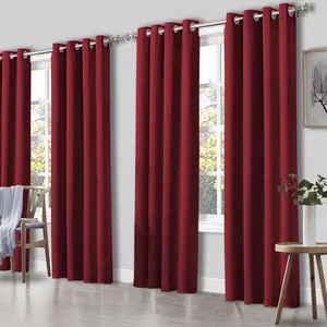 4-Piece Thermal Energy Partition Curtains-Energy Efficiency, Triple Fabric, Solid Buckle, Insulation, Yard Curtain for Complete Darkness and Comfort-Perfect for Home and Office