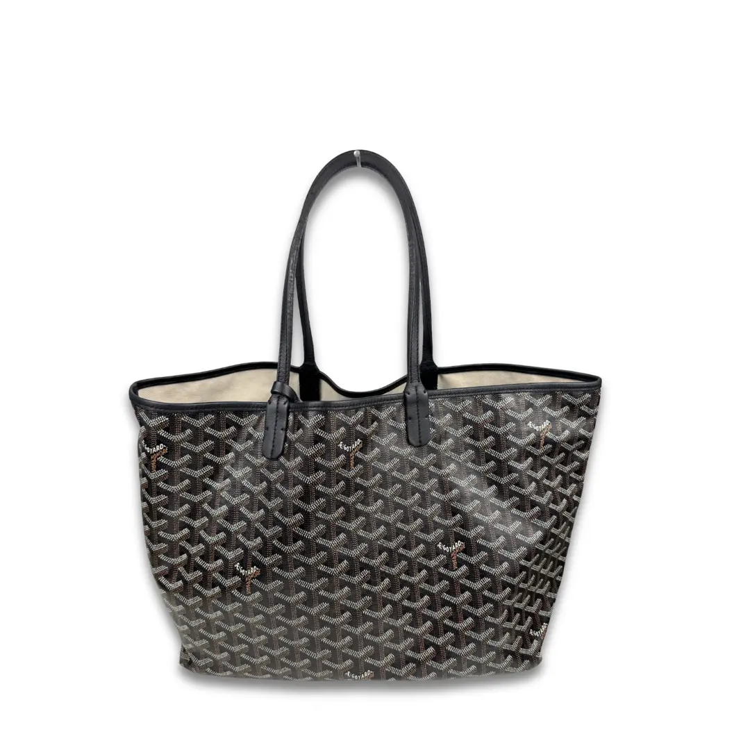 Pre-owned Coated Canvas Tote Bags Goyard Black Saint Louis PM