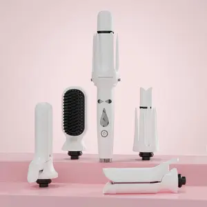 Luxury 5-in-1 Auto Rotating Curling Iron Kit – Ultra-Lightweight Design ，Negative Ion Hair Care for Smooth Curls, Waves & Straight Styles