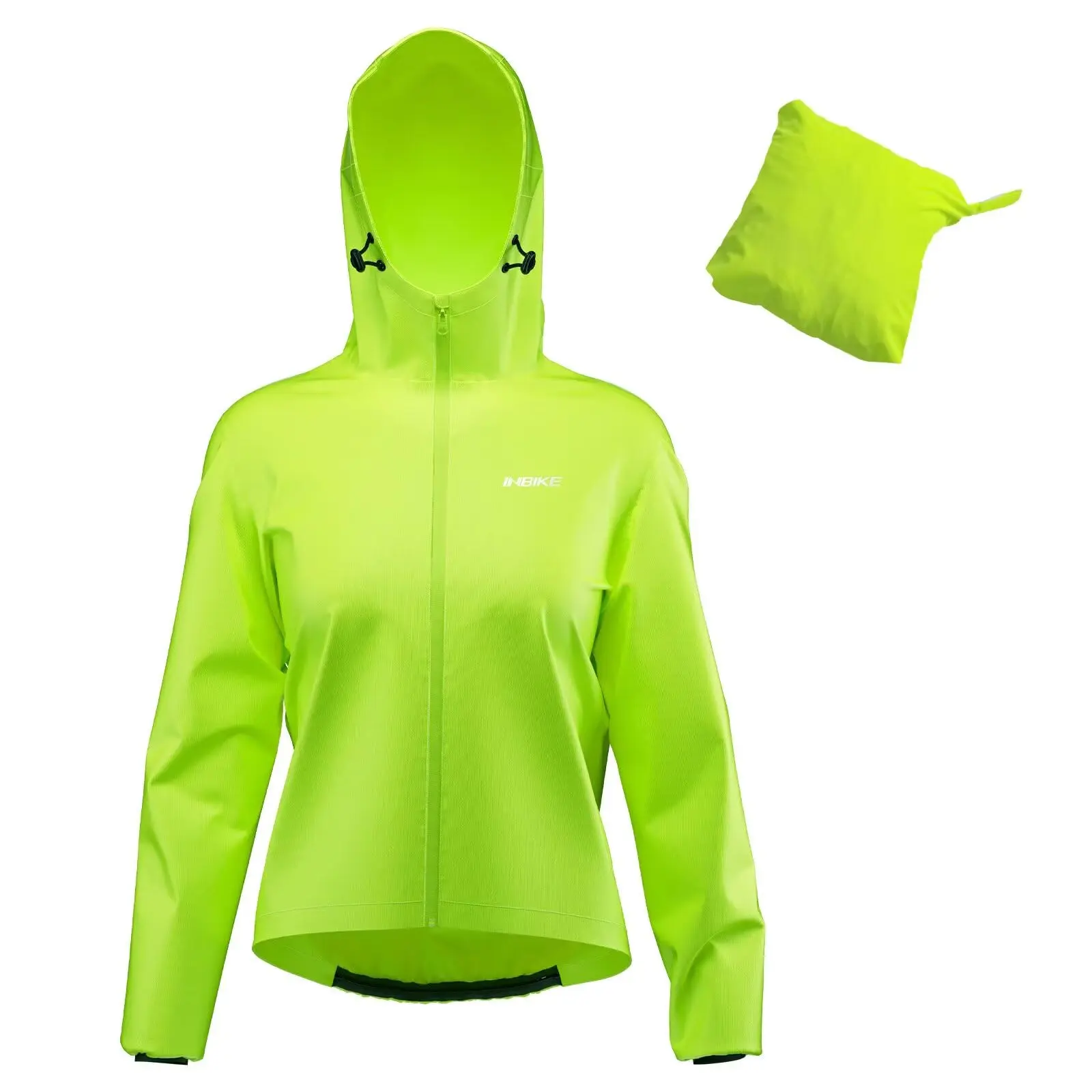 INBIKE Womens Cycling Rain Jackets Waterproof Windbreaker Lightweight Windproof Reflective Running Jacket Packable Hooded