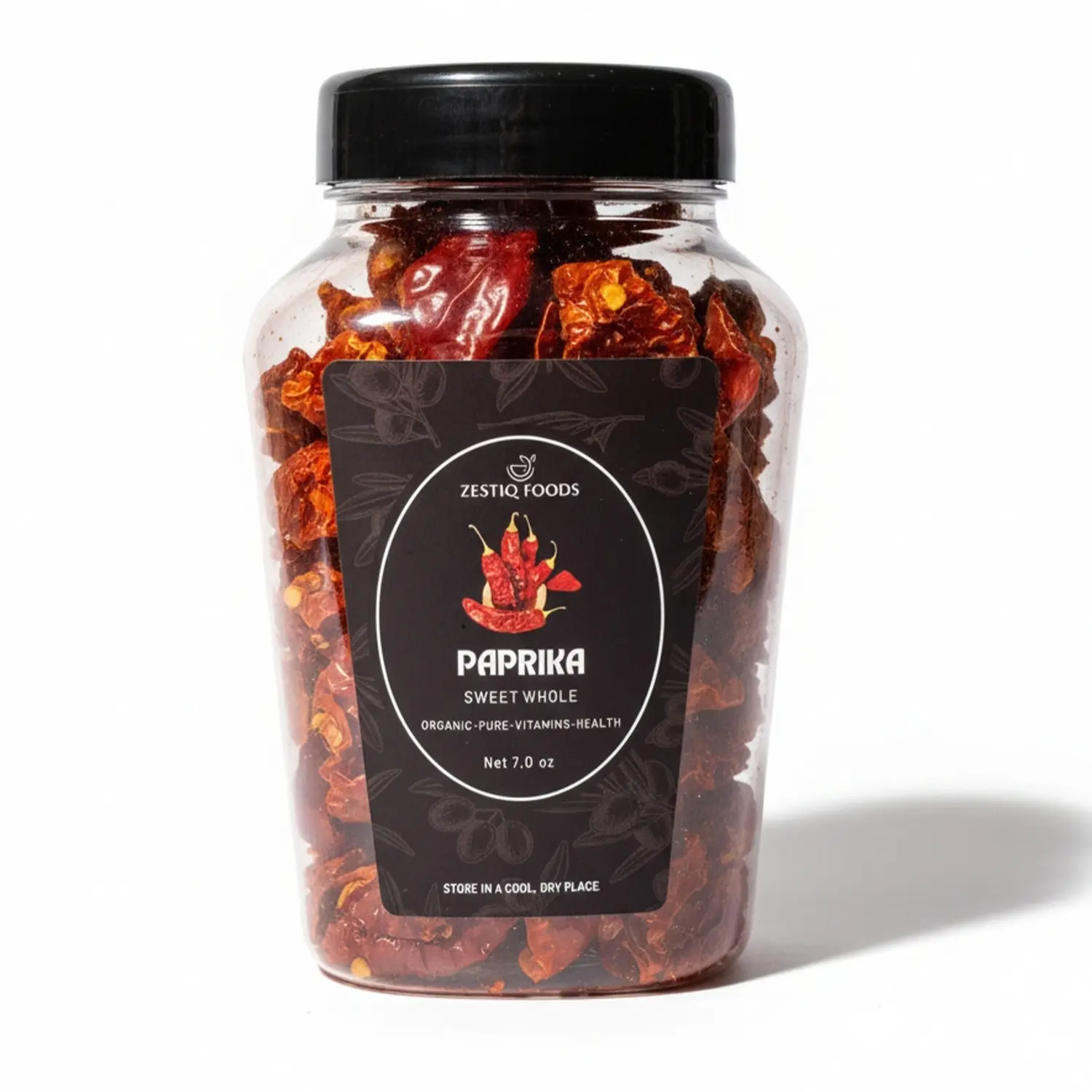 100% Organic Sweet Whole Paprika – Pure, Aromatic & Flavorful for Cooking | 7 Oz Jar