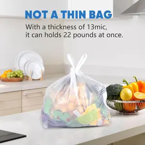 Plastic Bags - 100 Pack (11.5'x 6.5" x 21') with Handles for Small Business, Restaurants, Grocery & Trash