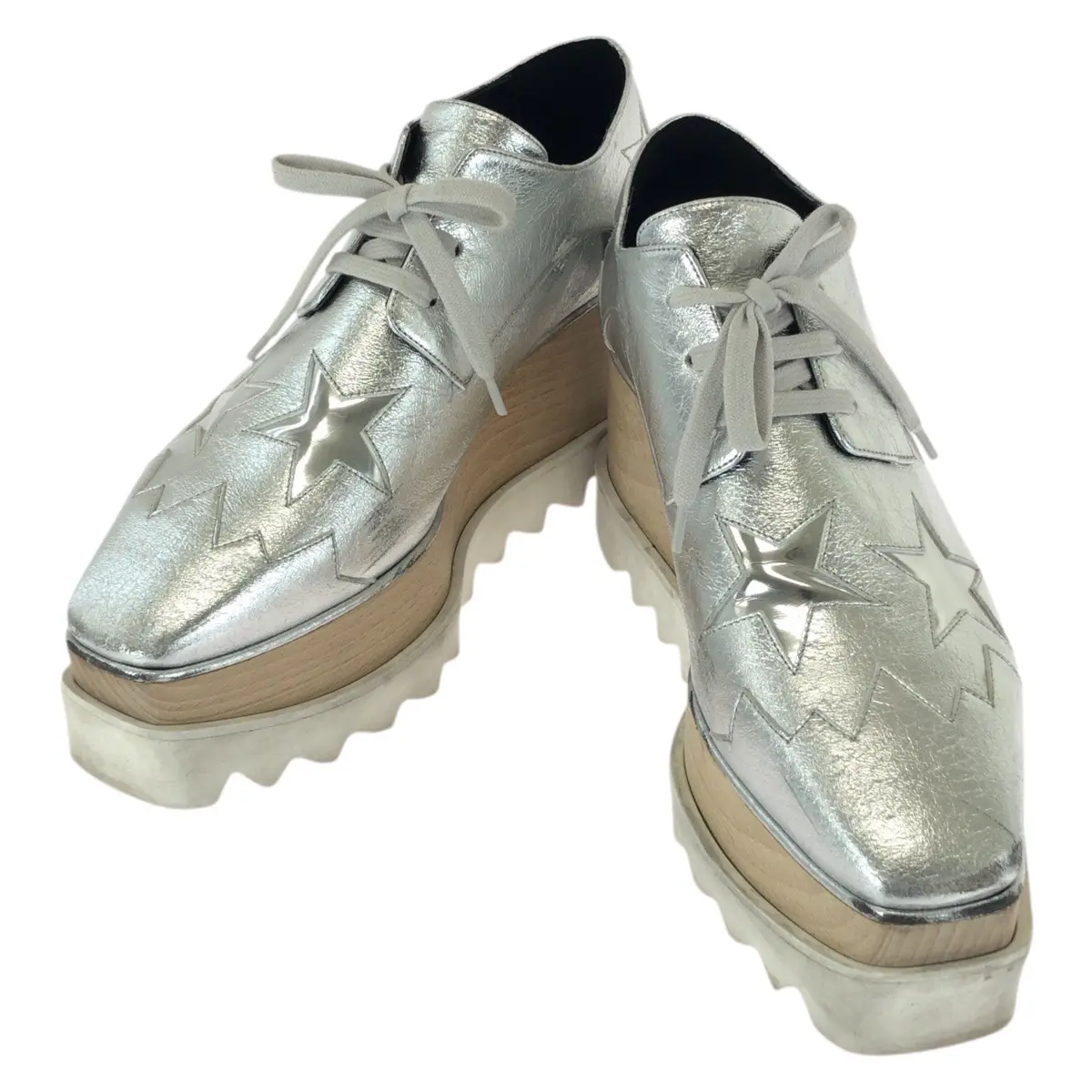 Pre-owned Stella McCartney Vegan Leather Small Leather Goods Elyse Synthetic Platform Sneakers