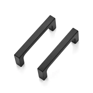 Ravinte Solid Kitchen Square Cabinet Handles Matte Black Cabinet Pulls Drawer Pulls Kitchen Cabinet Hardware Flat Black Kitchen Handles