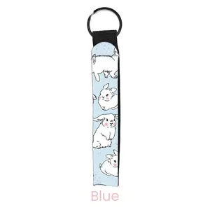 abbyrose Funny Bunny Wristlet Key Chain Blue