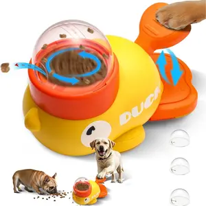 Duck-Shaped Interactive Treat Dispenser Toy - IQ Puzzle Feeder for Cats & Small to Medium Dogs, Slow Food Bowl for Mental Stimulation and Exercise