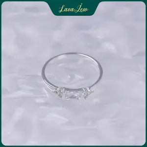 LavaJewelry, Ring Classic Square Design, 925 Sterling Silver Ring, Ring for Woman