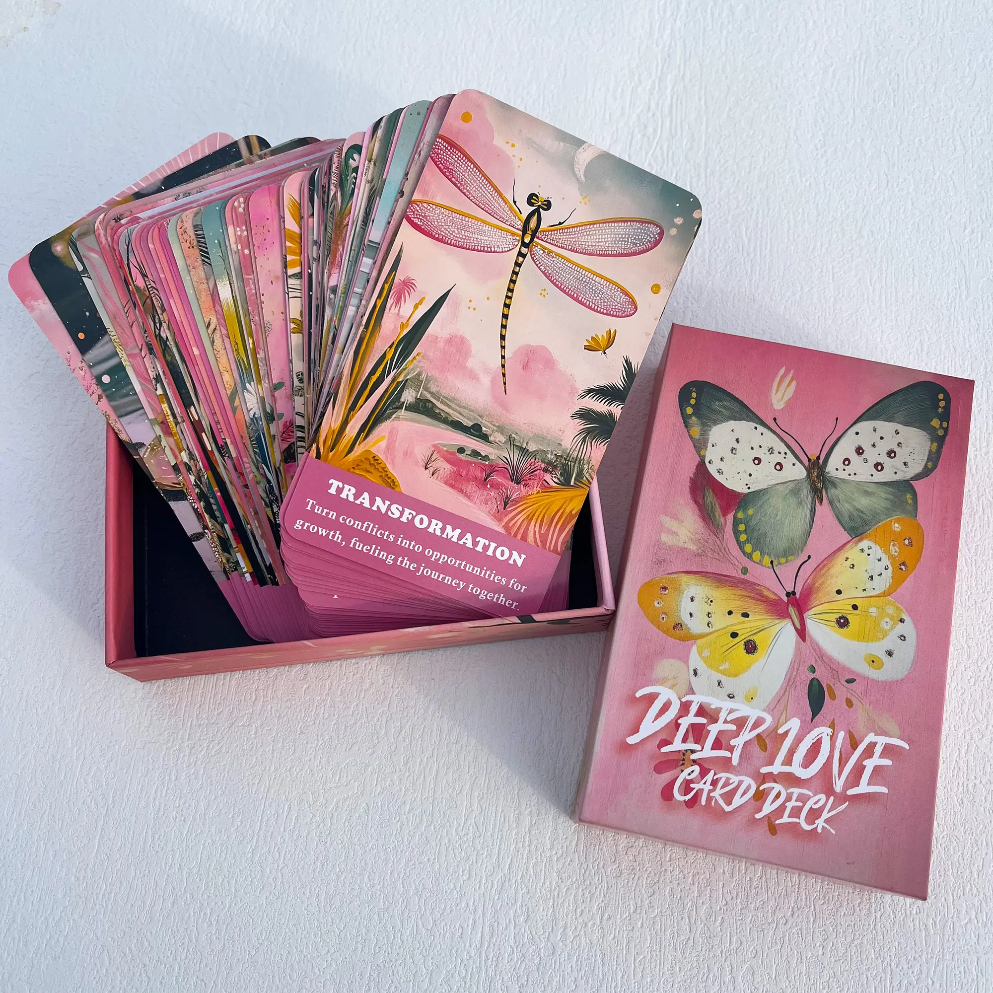 Love Oracle Cards Set, Card Game, Relationship Card Games, 56 Romantic Love Oracle Cards, Relationships Oracle Cards for Beginners, Communication, Trust, Growth, and Healing Oracle Deck