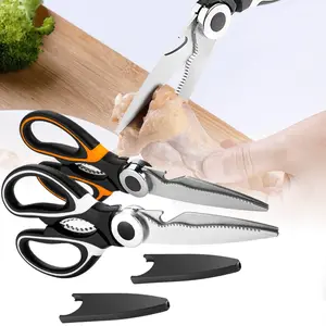 2Pcs/Set Heavy-duty Garden Scissor for General Use,Stainless Steel Kitchen Raptor Meat Shears,Multi-function Dishwasher Safe Cooking Scissors,for Food,Chicken,Poultry,Fish,Pizza,New Year Gifts,Hand Tools Kits