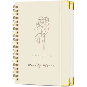 Undated Weekly Planner, Weekly  Notebook with Goal & Habit  Organizer, A5 5.8" x 8.0" Weekly Planner Notebook with Spiral Binding for Men or Women