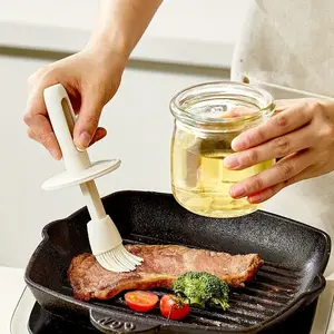 Glass Oil Brush Bottle Set, Expandable Food Grade Silicone Brushes, Leak-Proof BBQ Tool, Grill Brush for Sauces, Egg Wash, Olive Oil, Kitchen Accessories
