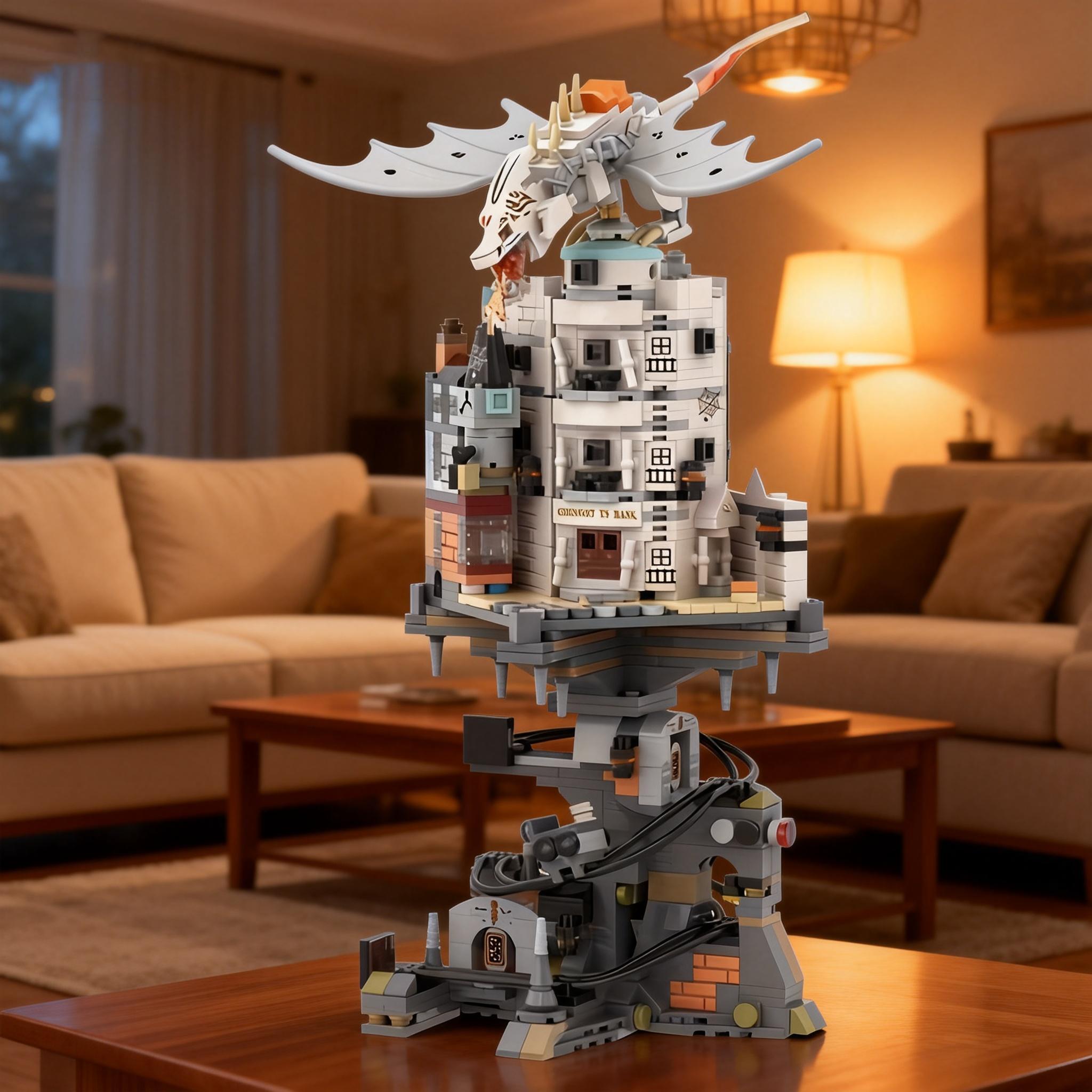 Castle building block set, mini collection display, adult collection gift building toys