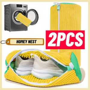 2pcs Reusable Laundry Shoe Washing Bag, Durable Zipper Shoes Removable Washing Bags, Shoe Storage Bag, Laundry Tools & Accessories for Home Laundry Room, Laundry Room Organiser, Laundry Products