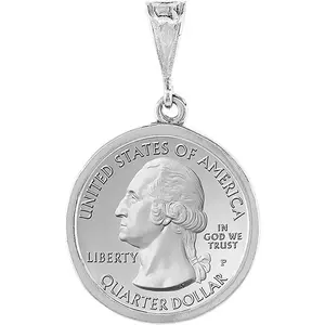 Sterling Silver Quarter Dollar Bezel 24mm Coins Prong Back Square Edge 25 Cent