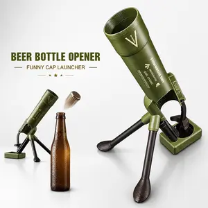 Mortar Style Beer Bottle Opener, Funny Desktop Bottle Cap Opener for Bars, Parties, Kitchen & Man Cave, Novelty Gift for Men, Tactical Cap Launcher