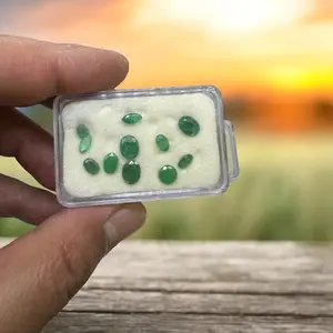 Raw Emeralds  in Various Cuts with Silver Pendant - Fashion Accessory for Women