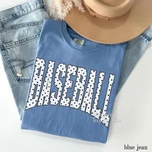 Comfort Colors Baseball Shirt, Baseball Polka Dot Shirt, Baseball Game Day T-shirt, Baseball Mom Tee, Cute Game Day Shirts for Mom