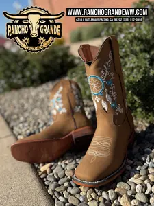 Cowgirl Boots Dream Catcher Square  Toe  Ladies /Women /Mujer/Dama MOD_434 Premium & Soft Leather
