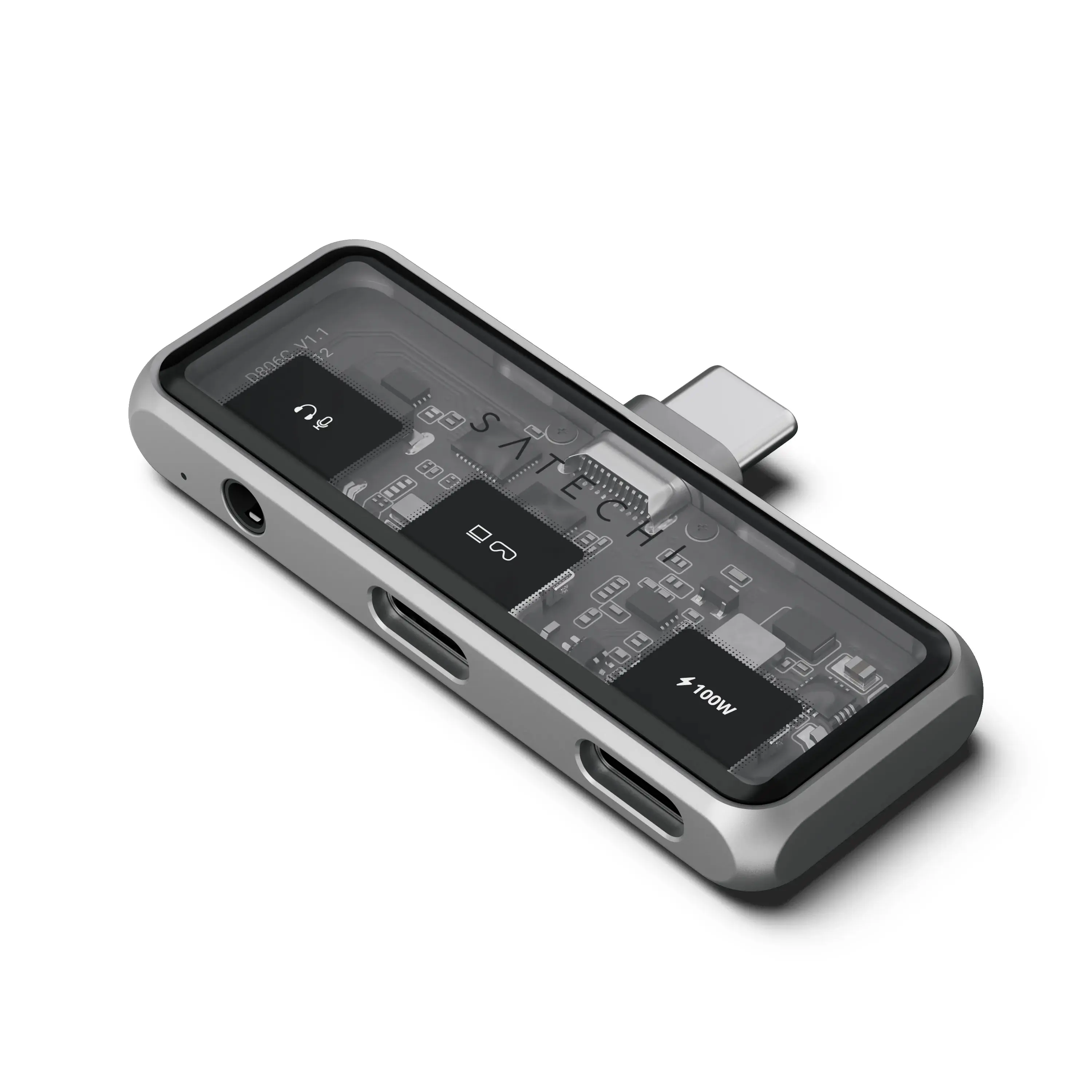 Satechi 4-in-1 Mobile Hub - USB-C to HDMI Adapter, 100W Pass-Through Charging, 10Gbps Data Transfer, 3.5mm Audio Jack for Daily Carry Gamers' MacBook, Switch, iPhone/iPad