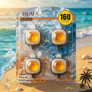 Car Air Freshener Vent Clip, Long-Lasting Odor Eliminator, Fresh Scent Essential Oil Diffuser, Automotive Air Freshener Accessories, 4 Pack (0.14 fl oz), Gift for Men & Women