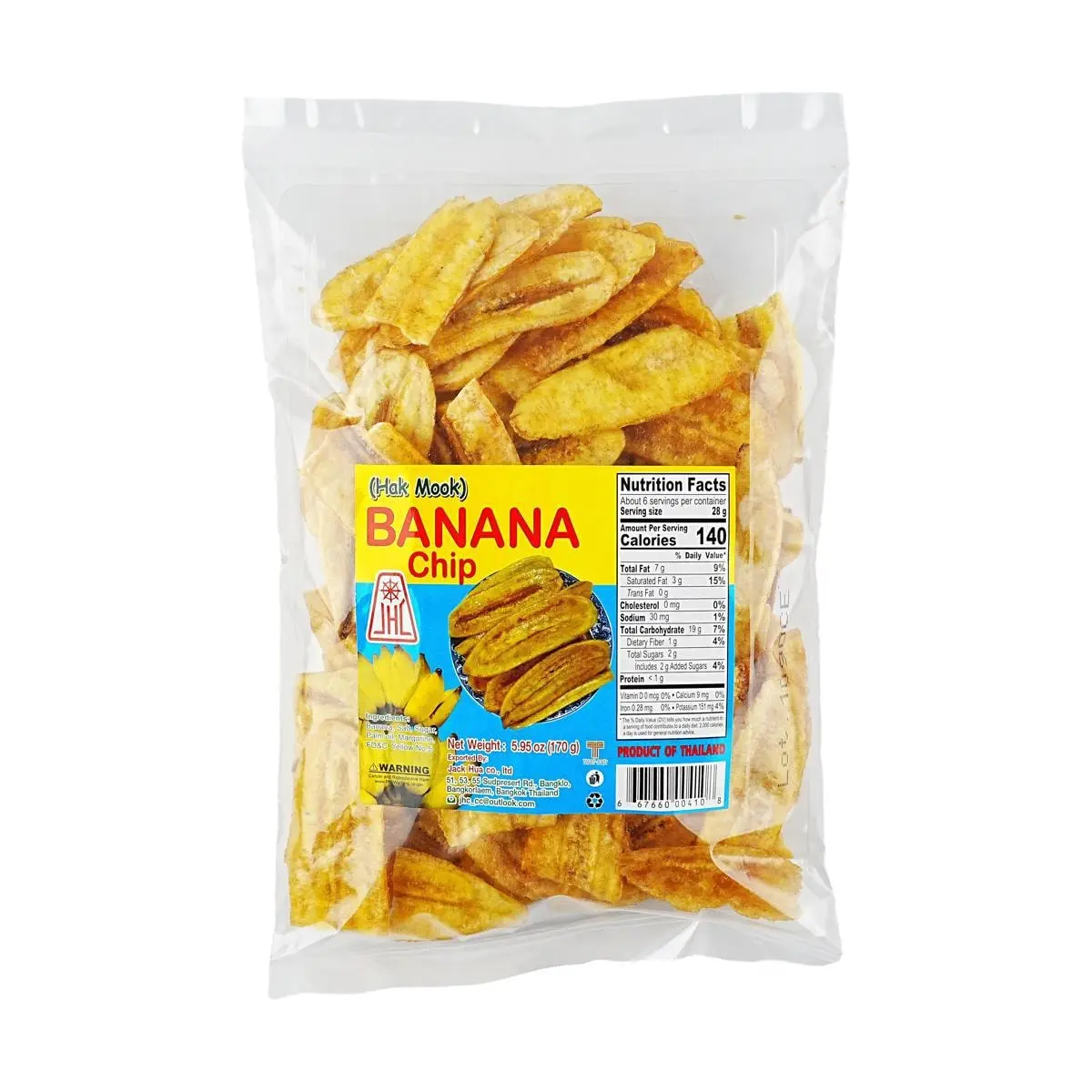 JHC Thai Crispy Banana Chips 170g - Sweet & Savory Snack, Natural Fruit Chips, Halal Certified JHC Thai Crispy Banana Chips 170g - Sweet & Savory Snack, Natural Fruit Chips, Halal Certified