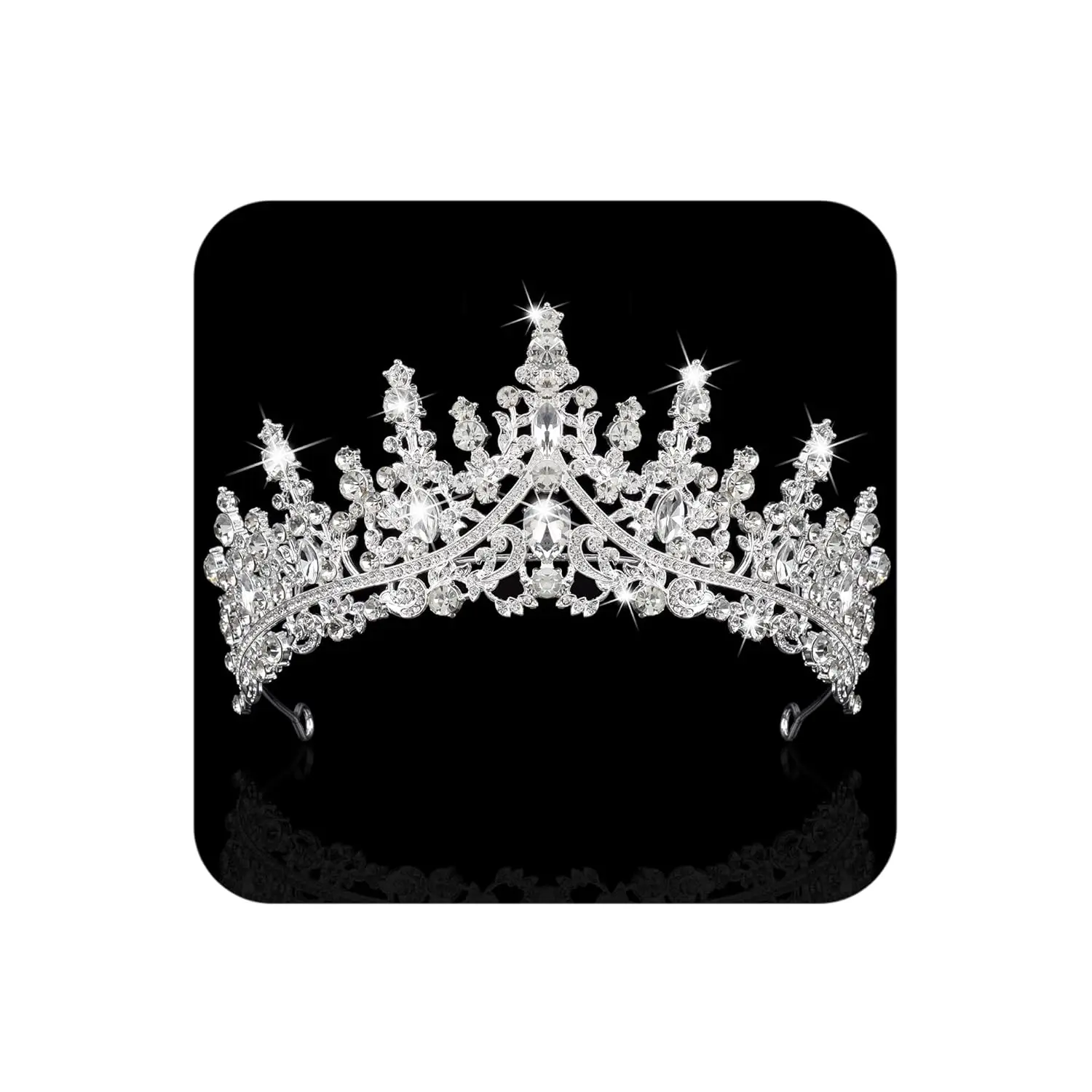COCIDE Silver Tiara and Crown for Women Crystal Queen Crowns Rhinestone Princess Tiaras for Girl Bride Wedding Hair Accessories for Bridal Birthday Party Prom Halloween Cos-Play Costume Christmas COCIDE