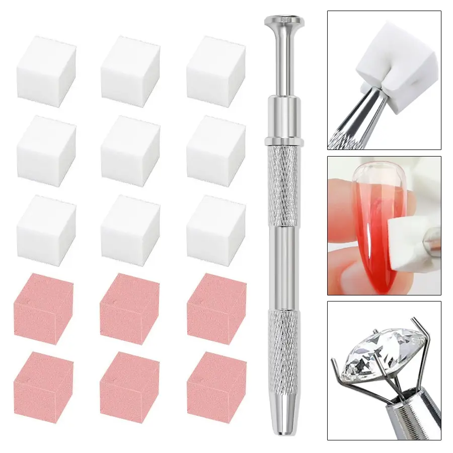 50 Mini Sponge Blocks with 1 Tweezers Clip, Nail Care Tools, Perfect for Manicure and Pedicure, Essential Beauty Accessories, Nail Art