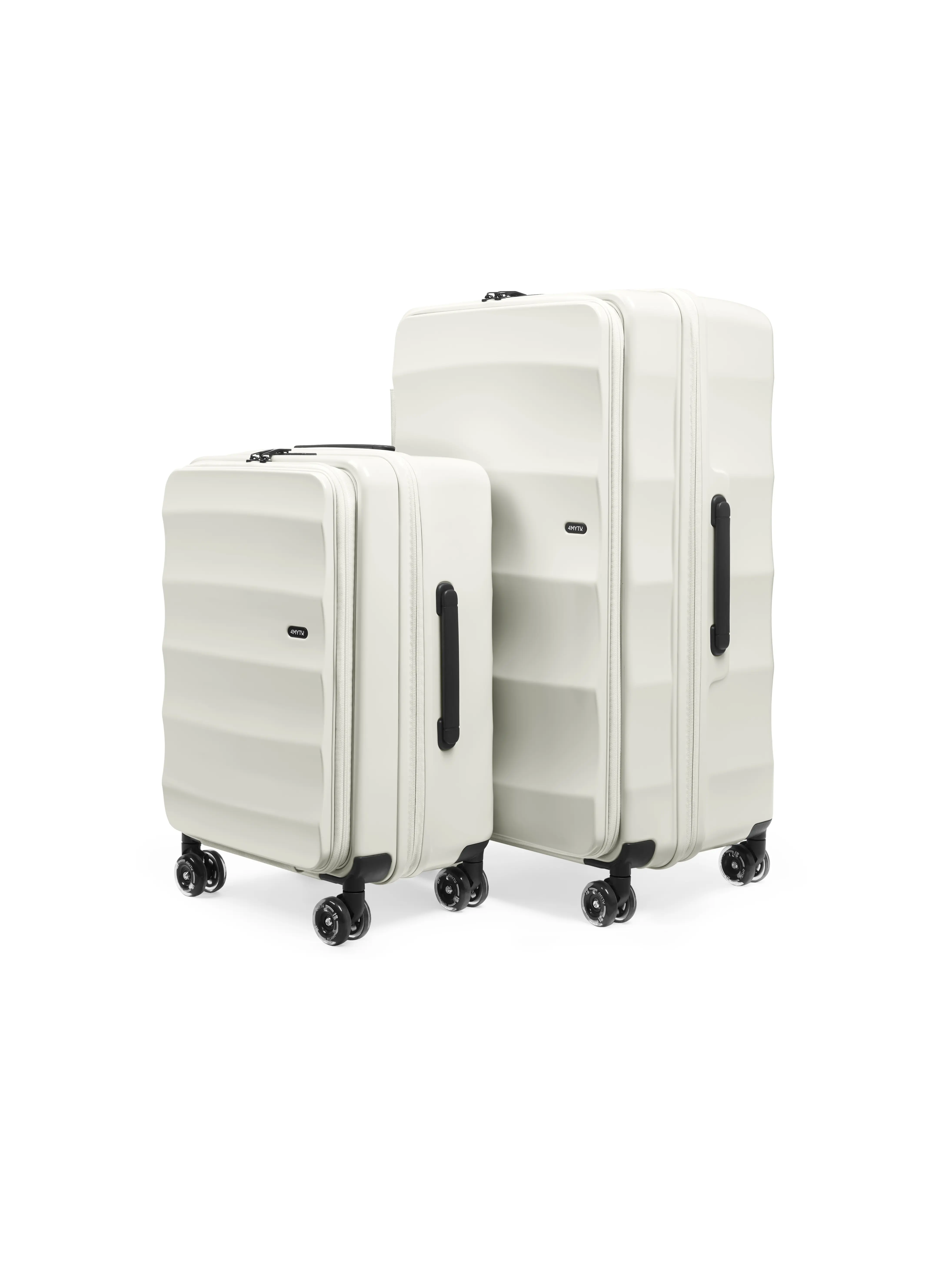 22" Carry-On & 30" Checked Suitcase, 2-Piece Luggage Set Glossy White, Lightweight Polycarbonate Hardshell Travel Set with Spinner Wheels and TSA Lock