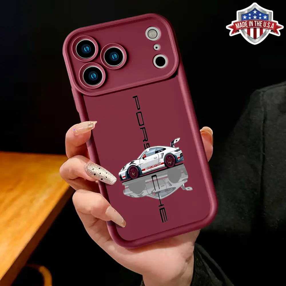 Porsche Racing Aesthetic Sporty Chic TPU Air iPhone Case - Soft Silicone, Slim, Shockproof, Anti-Drop, Durable, Water-Resistant Protection Accessory for iPhone12pro,17,16,15,14 Pro Max,13,11 Pro Max,XR,XS Plus