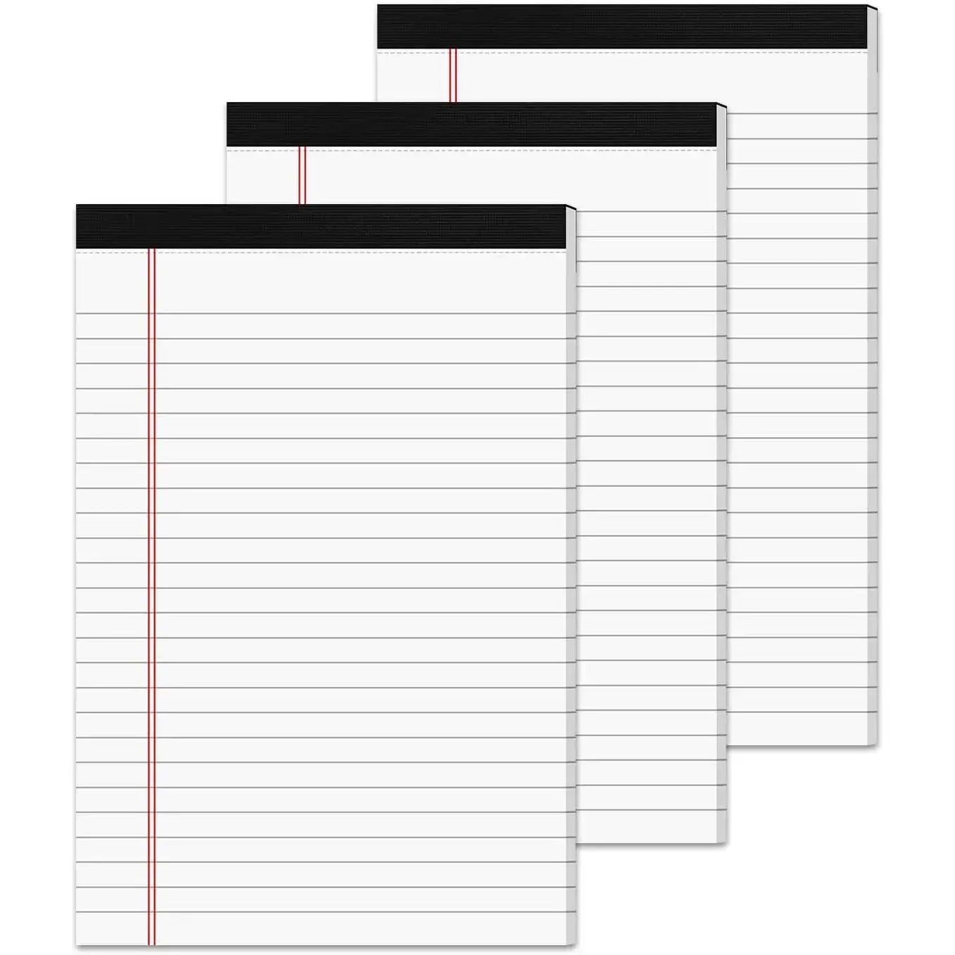 3 Pack Small Legal Pads 5x8 White Notepads Paper Tablets 5x8 Legal Pad 80 GSM Lined Note Pads of Paper 5x8 College Ruled Writing Pads 30 Sheets/Pad, 25 Lines Note Pads for School, Office