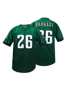 Men's American Football Jersey, V Neck Embroidered Pullover, Breathable Retro Mesh Short Sleeve Philadelphia Rugby Jersey,Perfect for Outdoor Sports & Training, Unisex, All Seasons, Sports Top