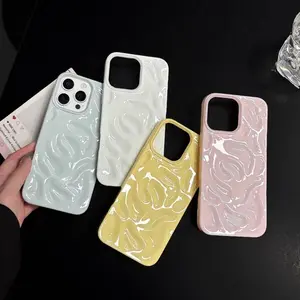 3D Meteorite Texture Phone Case for iPhone 16 15 14 13 12 11 Pro Max Plus Candy Color Drop-Proof Phone Case