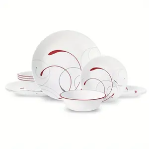 Round 12-Piece Dinnerware Set – Perfect for Gatherings, Parties & Family Dinners Service for 4