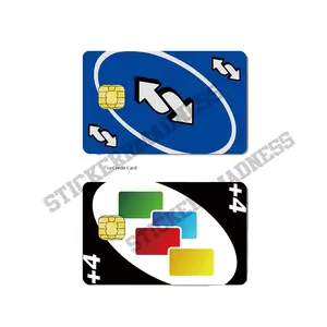 Funny Uno Bank Card Cover - High quality Vinyl - Debit card skin cover - funny meme Uno reverse