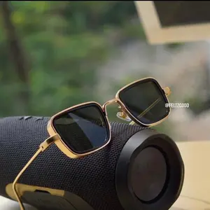 Sturdy Gold Retro Stylish Fashion square zinc alloy Steam punk Sunglasses Men’s Women's Aviator UV400