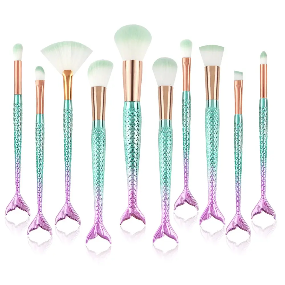 10pcs Mermaid Makeup Brushes