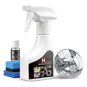Caurfa Automotive Headlamp Restoration Fluid Oxidized and Yellowed Automotive Headlamps Blurring Enhanced Crystallization Coating Refurbisher, Multifunctional Headlight Cleaner for Cloudy Headlights, Durable Headlight Repair Kit for All Vehicle Types