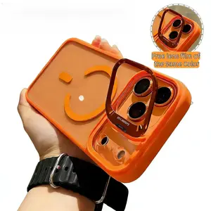 For Apple iPhone 17 16 15 14 13 12 Max Plus Pro Magnetic Mobile Phone Case with MagSafe Camera Ring Holder, Military-Grade Protection, Anti-Fall, Non-Yellowing, Wireless Casing Protector Cover