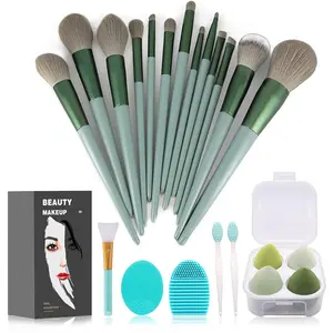 Koccido Makeup Brushes Pcs Makeup Kit,Foundation Brush Eyeshadow Brush Make up Brushes Set (Green, Piece Set) Koccido
