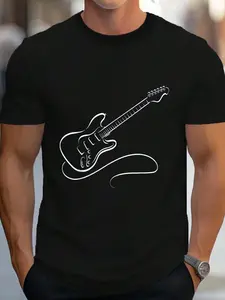 100% Cotton Electric Guitar Musician Music Lover T-Shirt Women's Men's Graphic Tee Crew Neck summer vacation Tops
