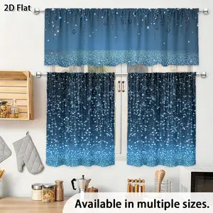 SoftHaven Home Made in USA 3-Piece 2D Flat Christmas Star Curtain Set - Premium Polyester Kitchen Curtains with Festive Star Prints, Ideal for Kitchen, Bedroom Indoor Decor